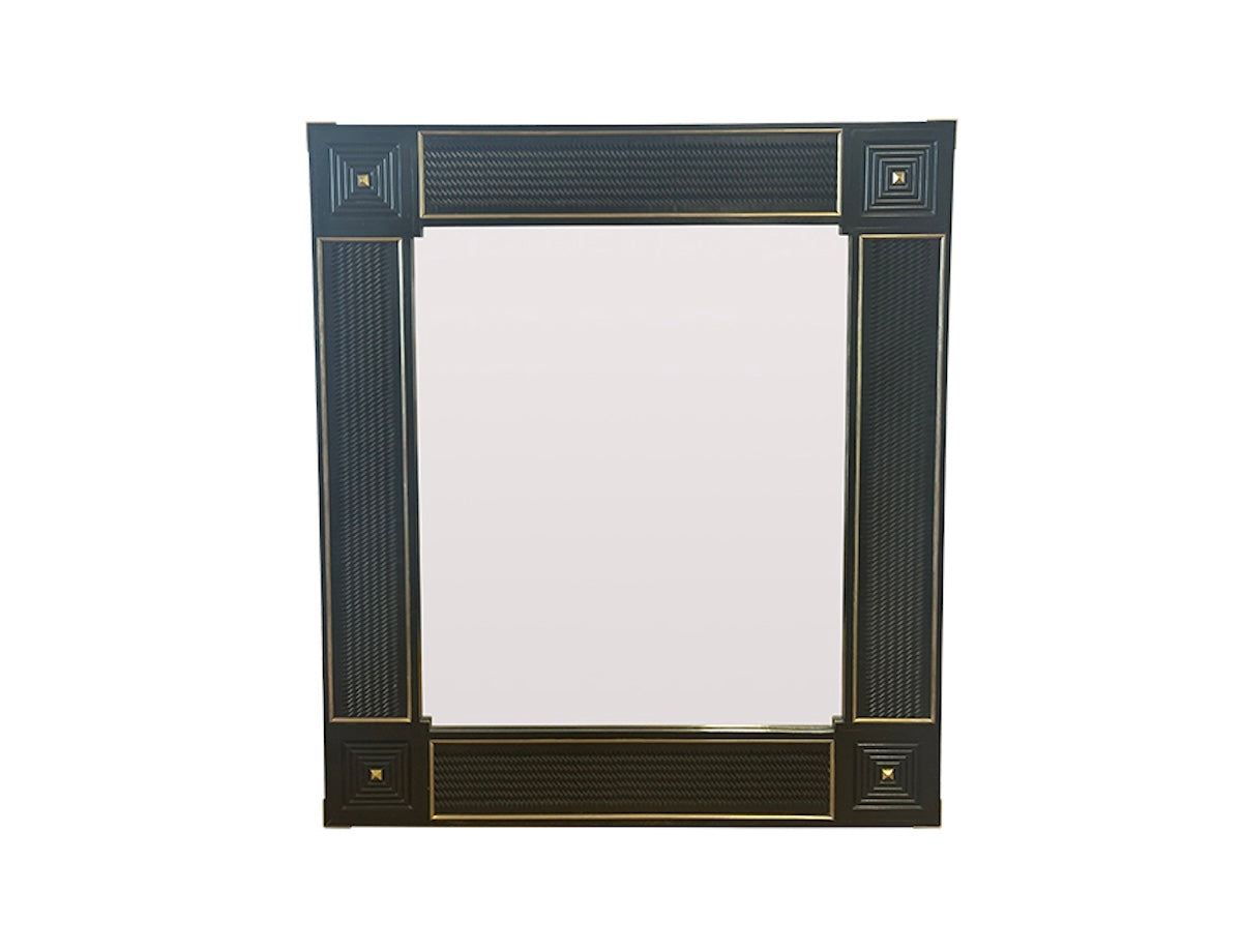 Vintage Ebonized Mirror with Brass Detail, 2 of 2