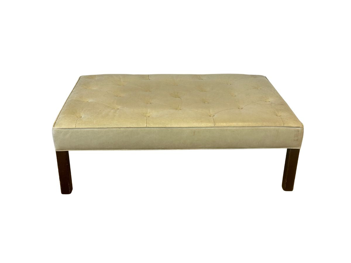 Hickory Chair Leather Ottoman