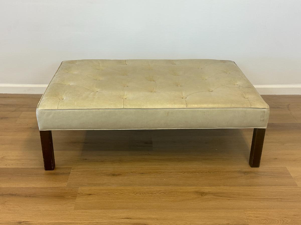 Hickory Chair Leather Ottoman