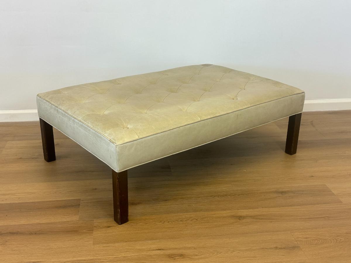 Hickory Chair Leather Ottoman