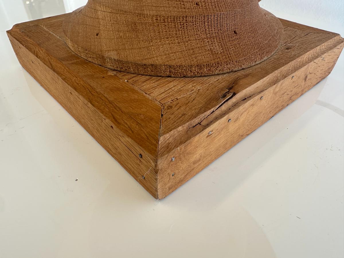 Turned Wood Globe Table Lamp