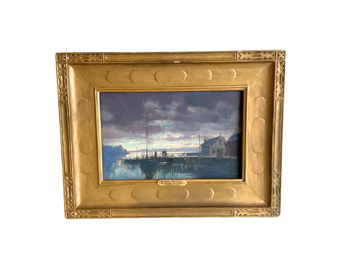 Framed Painting by William Lester Stevens "Rockport Moonlight"