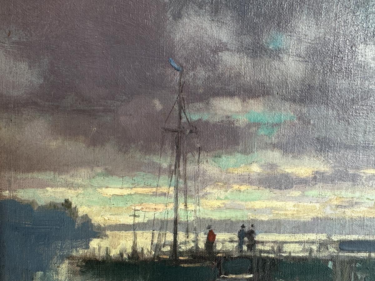 Framed Painting by William Lester Stevens "Rockport Moonlight"