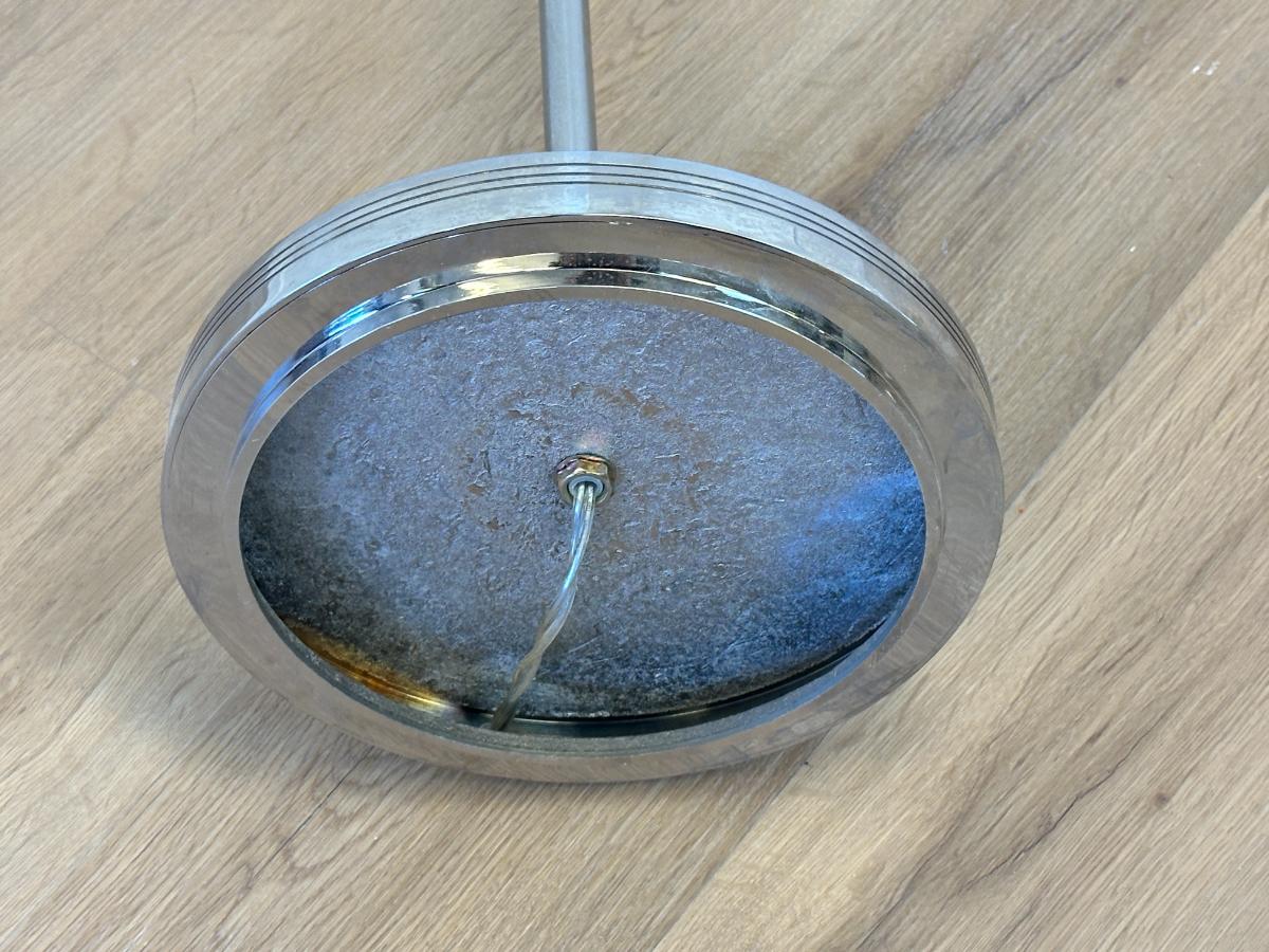 Visual Comfort Polished Nickel Swing Arm Floor Lamps, Pair