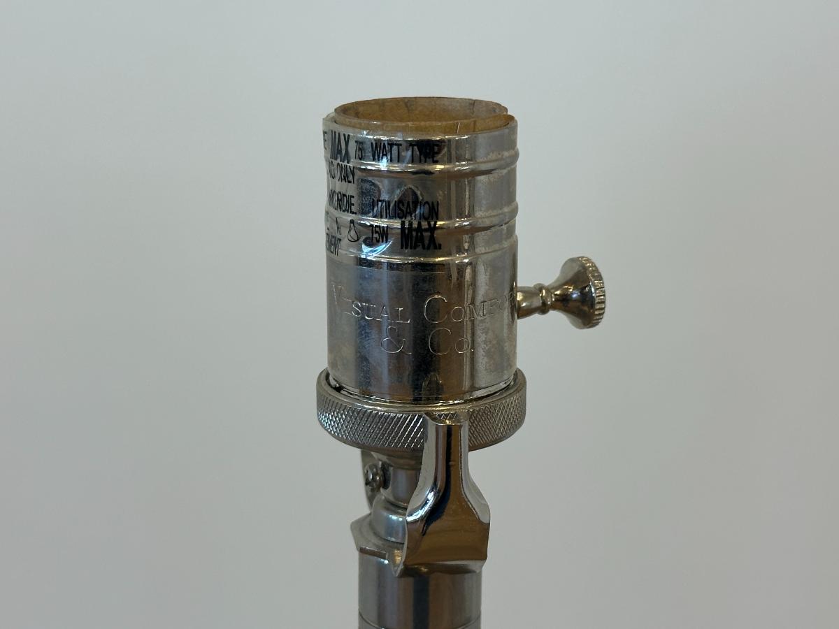 Visual Comfort Polished Nickel Swing Arm Floor Lamps, Pair