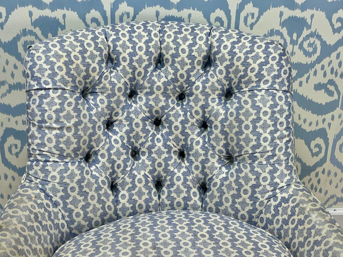 Custom Sister Parish Tufted Back Armchair