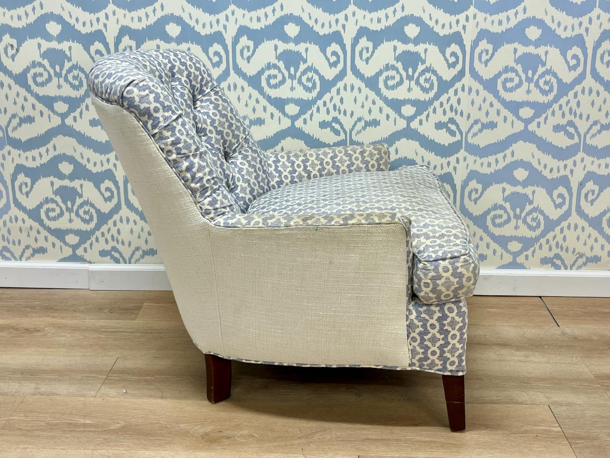 Custom Sister Parish Tufted Back Armchair