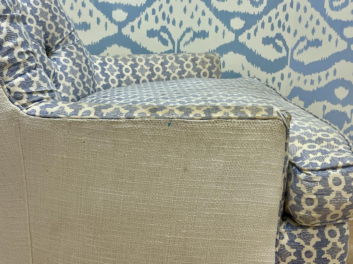 Custom Sister Parish Tufted Back Armchair