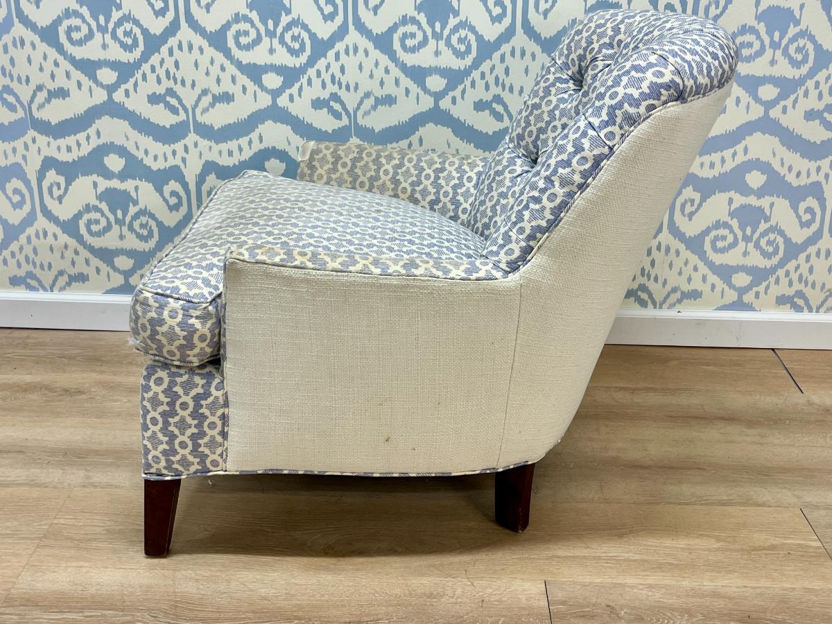 Custom Sister Parish Tufted Back Armchair