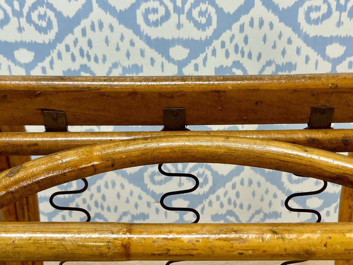 Vintage Rattan Lounge Chair in Sister Parish Clara B