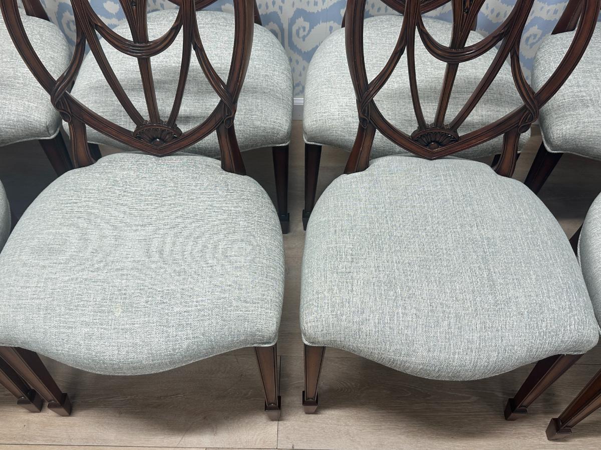 Reed & Rackstraw Dining Chairs with Schumacher Upholstery, Set of 10