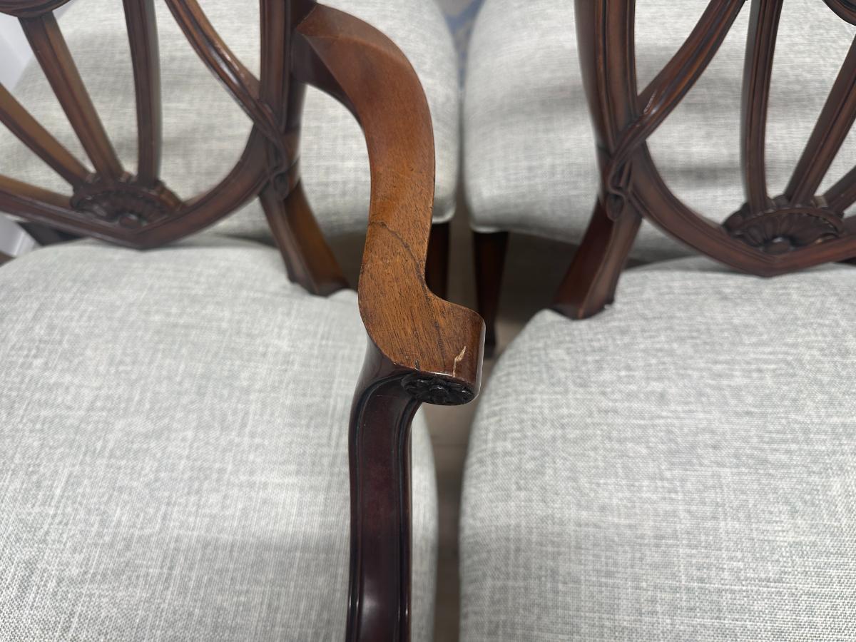 Reed & Rackstraw Dining Chairs with Schumacher Upholstery, Set of 10