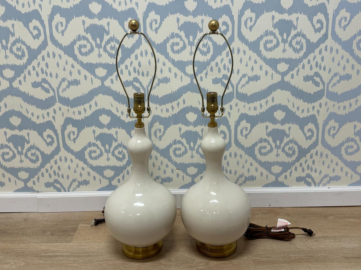 Christopher Spitzmiller Addison Ivory Table Lamps by Visual Comfort, Pair