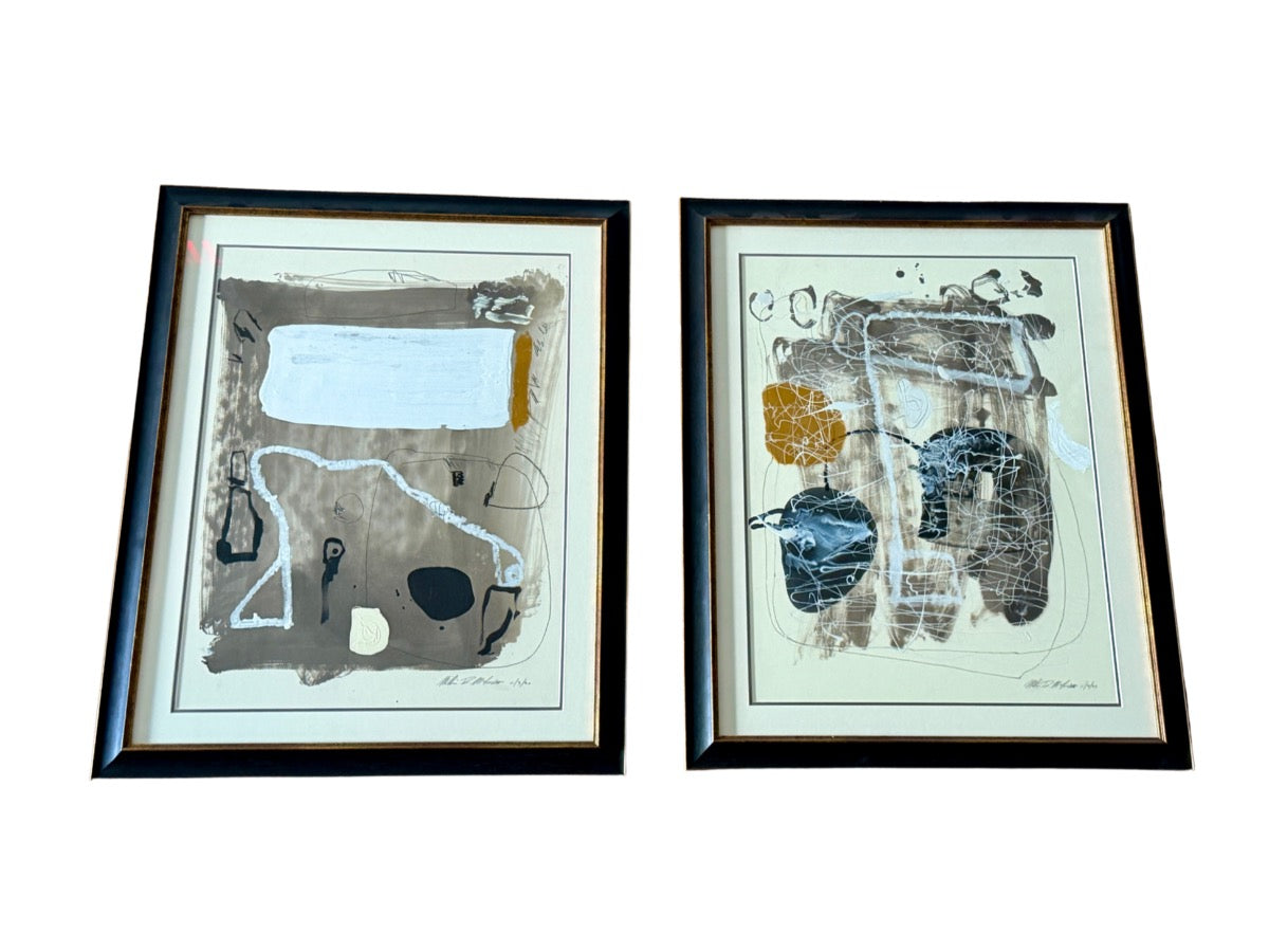 Original Mixed Media Abstract Paintings by William McLure, 2020, Set of 2