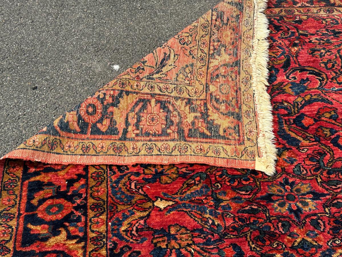5 x 6 Vintage Red Hand Knotted Sarouk Rug