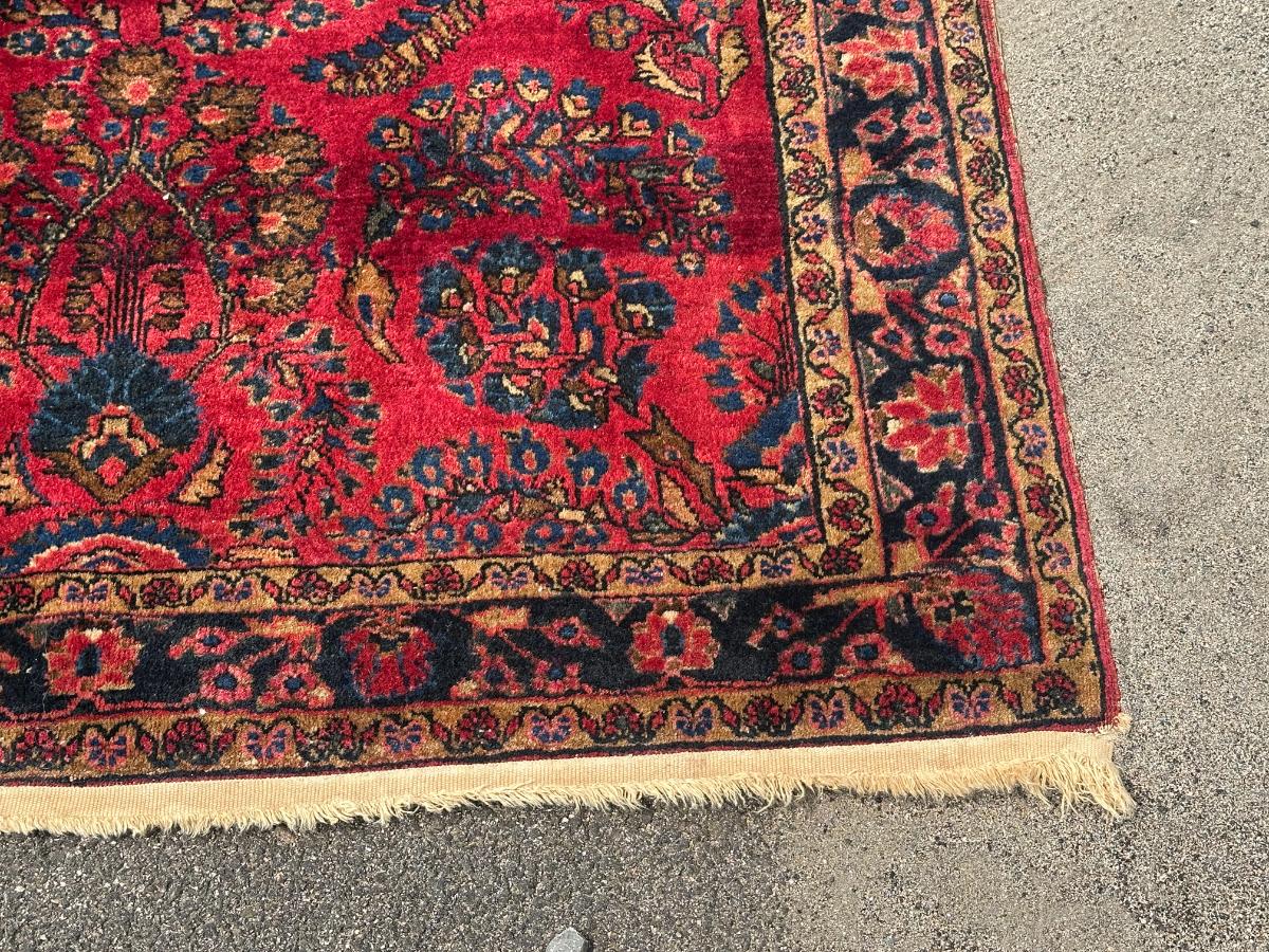 3 x 5 Vintage Wool Hand Knotted Sarouk Rug