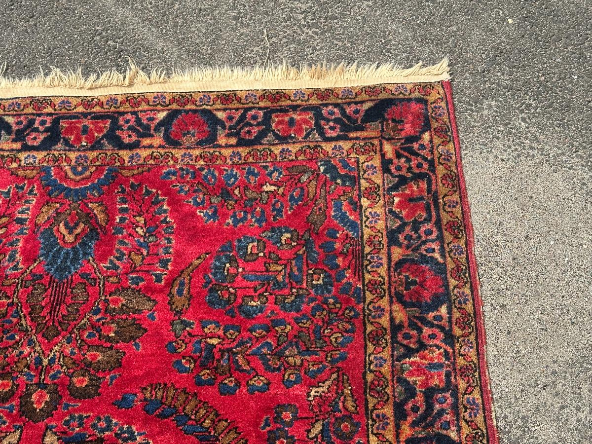 3 x 5 Vintage Wool Hand Knotted Sarouk Rug