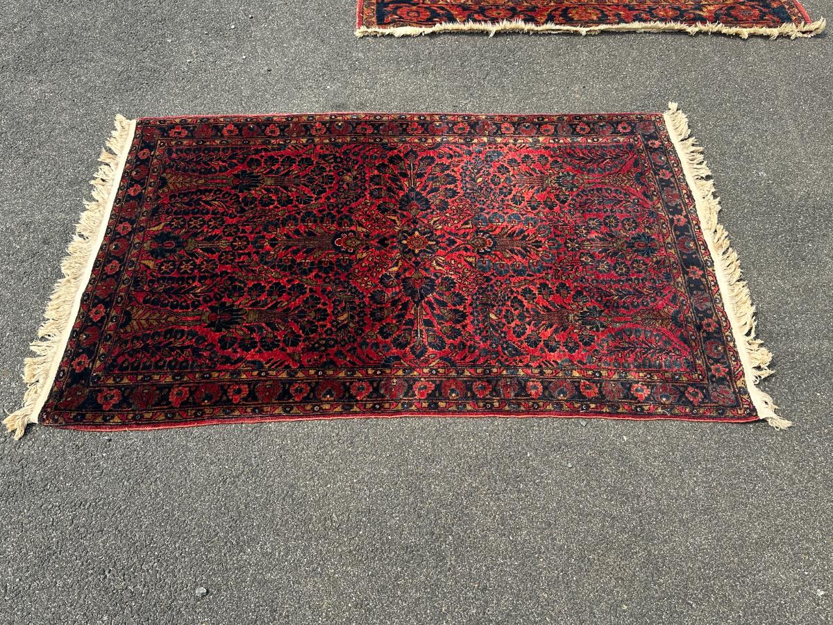 3 x 5 Vintage Wool Hand Knotted Sarouk Rug