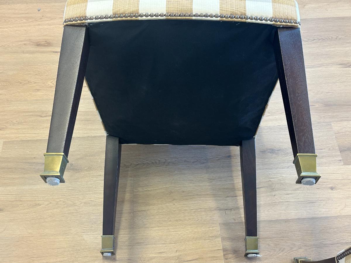 Vintage Wooden Spider Chairs and Upholstered Armchairs in Buffalo Check, Set of 6