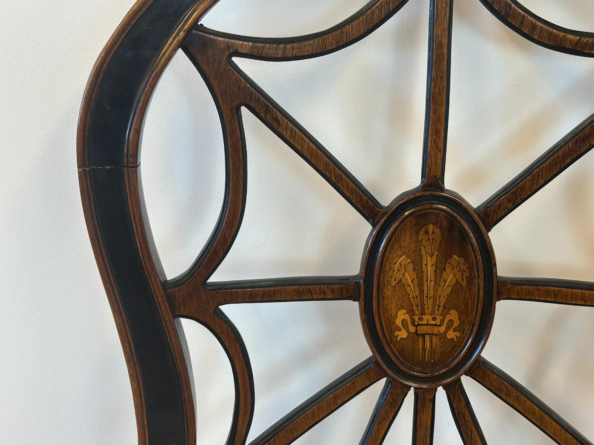 Vintage Wooden Spider Chairs and Upholstered Armchairs in Buffalo Check, Set of 6