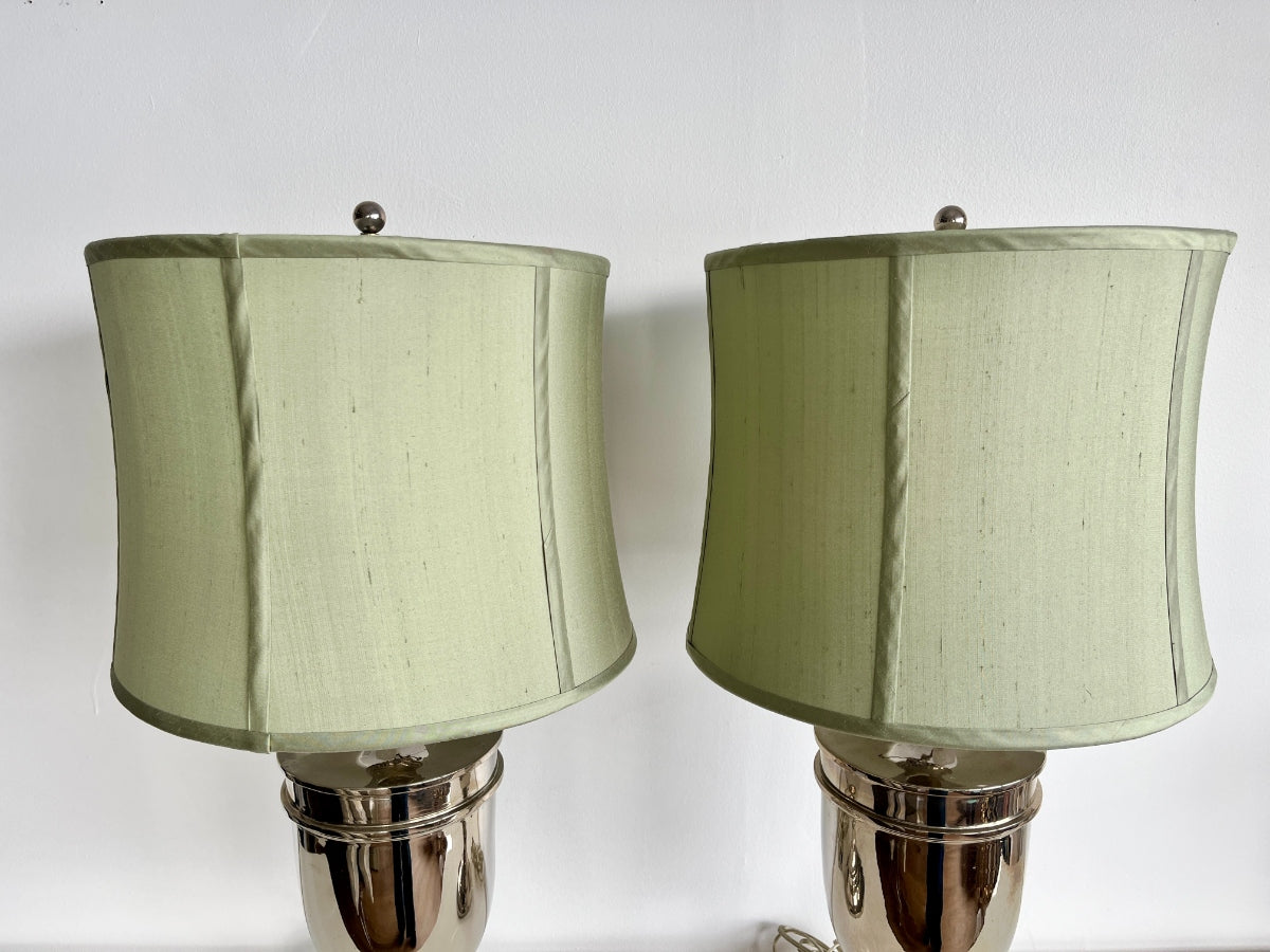 Louis Di Calla Silver Trophy Table Lamps, Pair