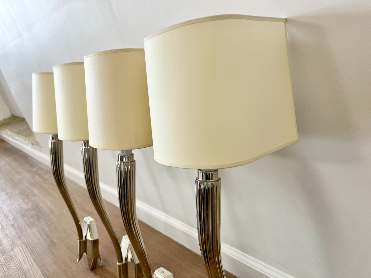 Chapman & Myers for Visual Comfort Ruhlmann Single Sconce in Polished Nickel, Set of 4