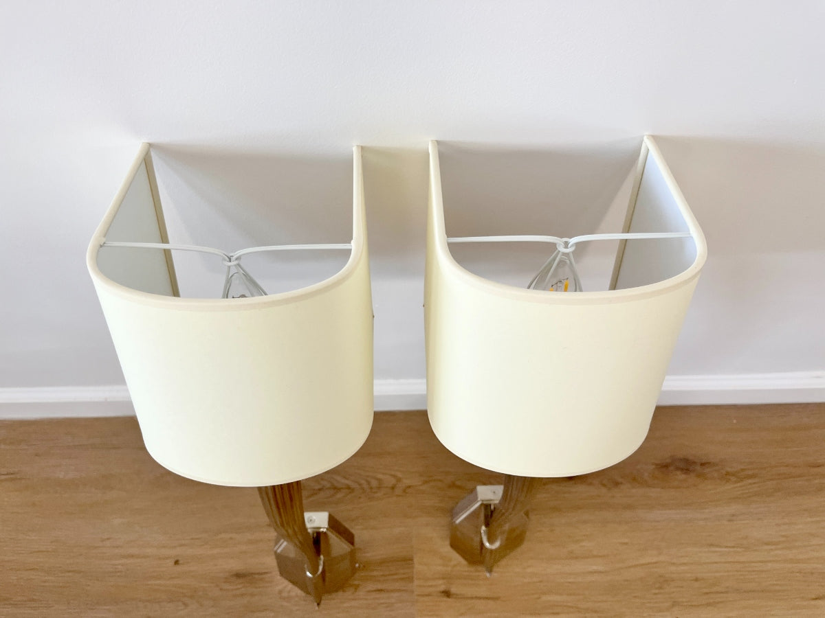 Chapman & Myers for Visual Comfort Ruhlmann Single Sconce in Polished Nickel, Set of 4