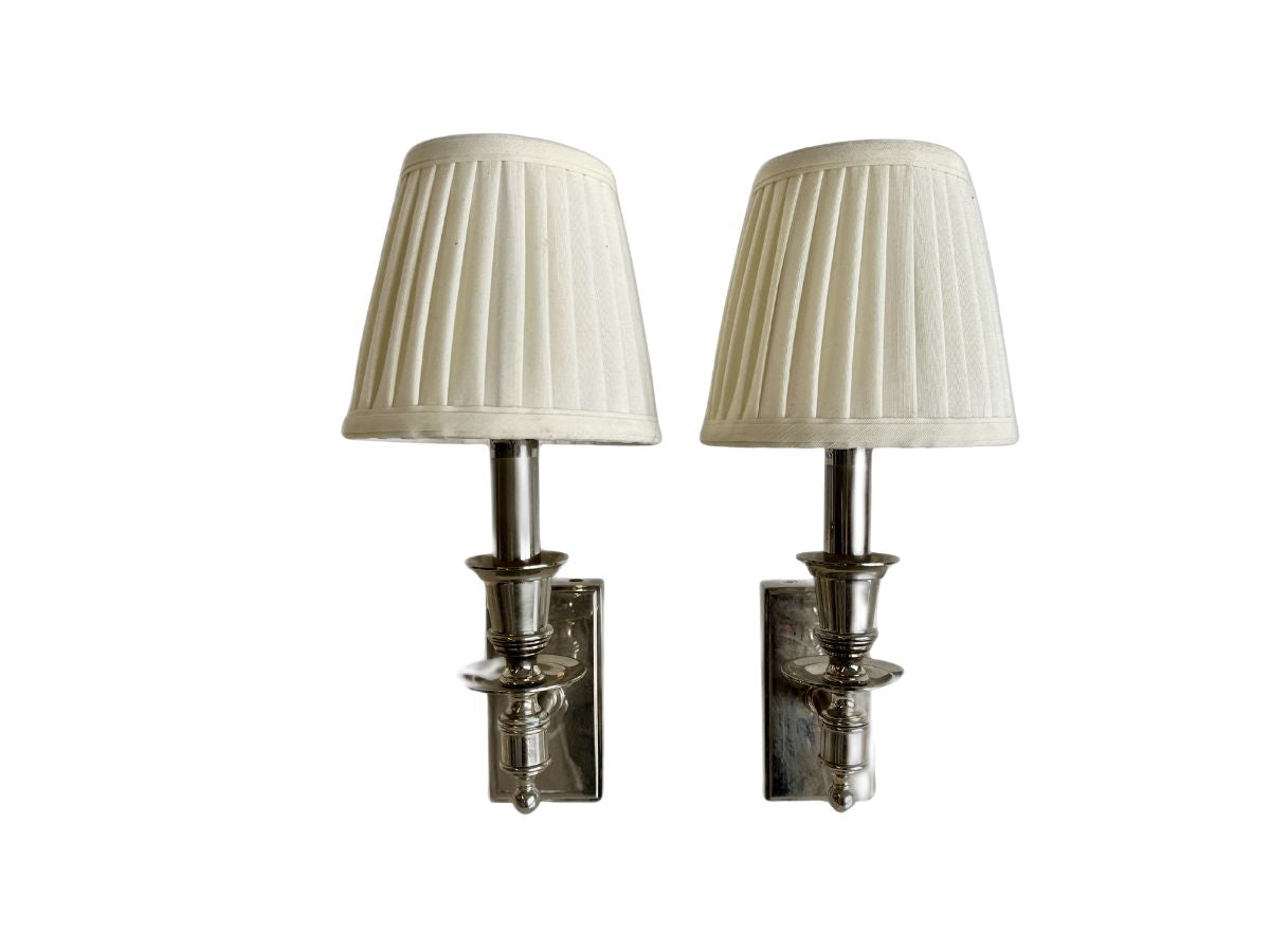 Hudson Valley Ludlow Sconces in Polished Nickel, Pair