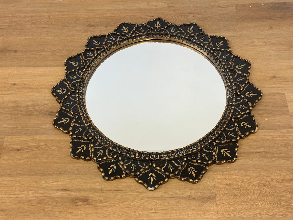 Vintage Decorative Sunburst Peruvian Style Wall Mirror