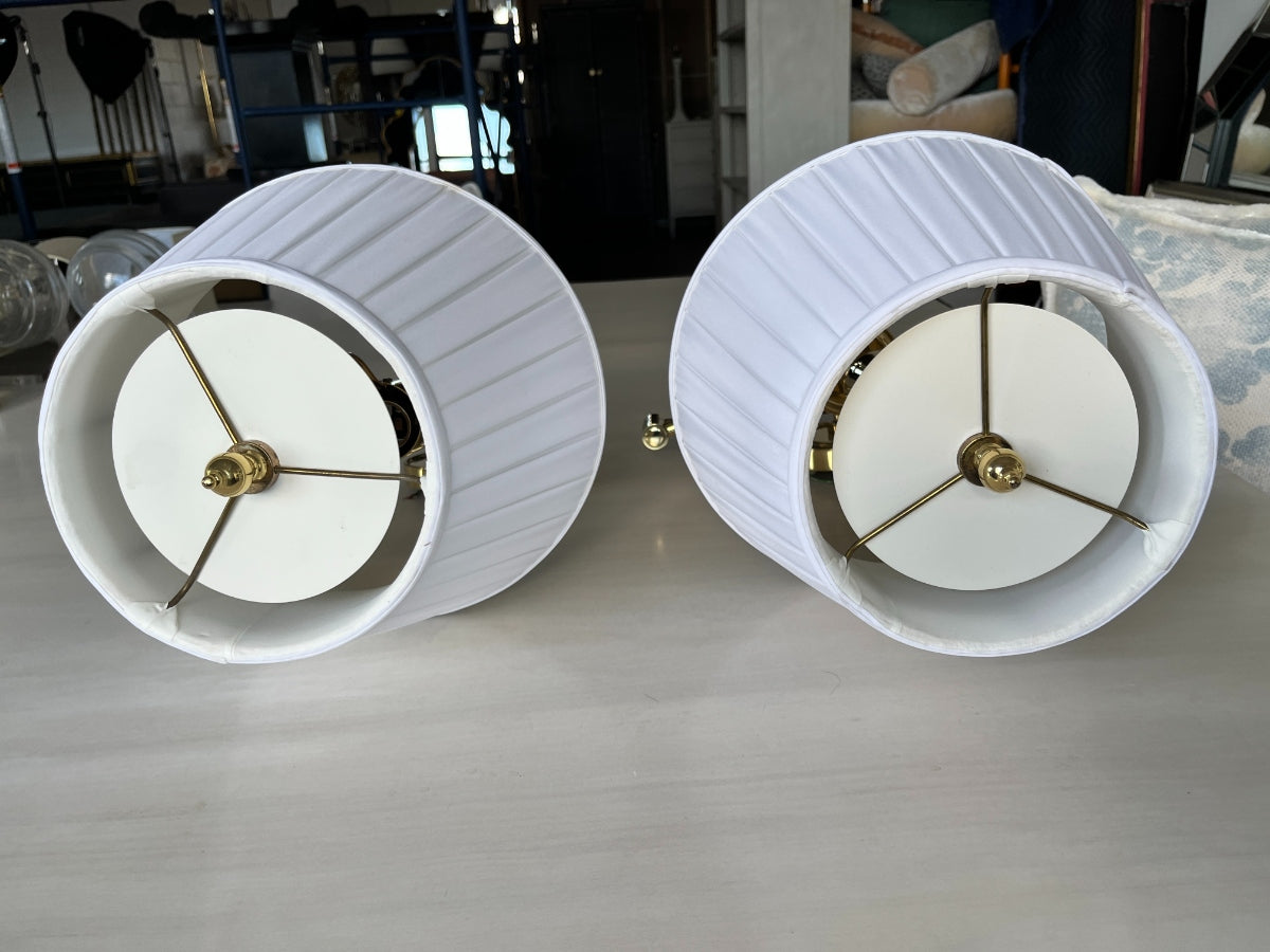 Hinson Swing Arm Lights in Brass with Shades for Metalarte, Pair