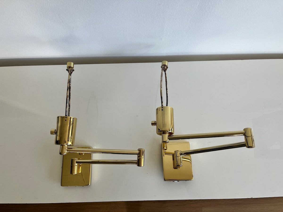 Hinson Swing Arm Lights in Brass, Pair (1 of 2)
