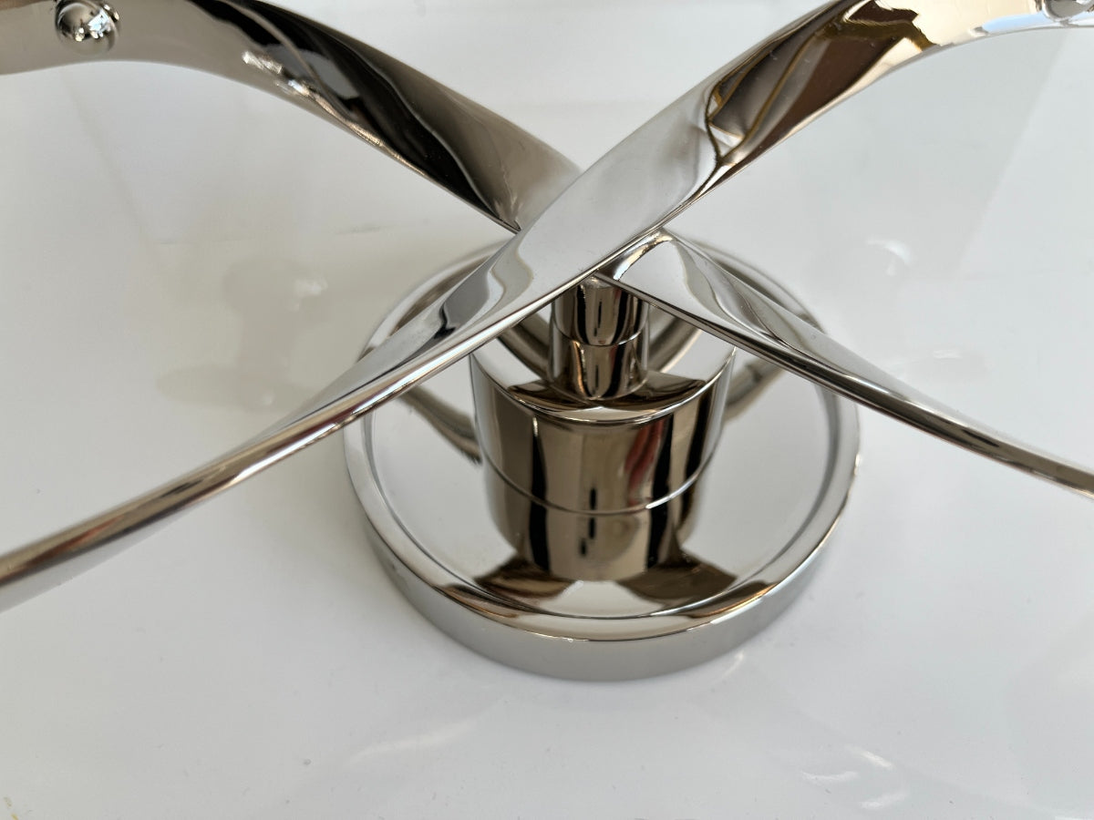 Chapman & Myers for Visual Comfort Cross Bouillotte Large Sconces in Polished Nickel, Pair