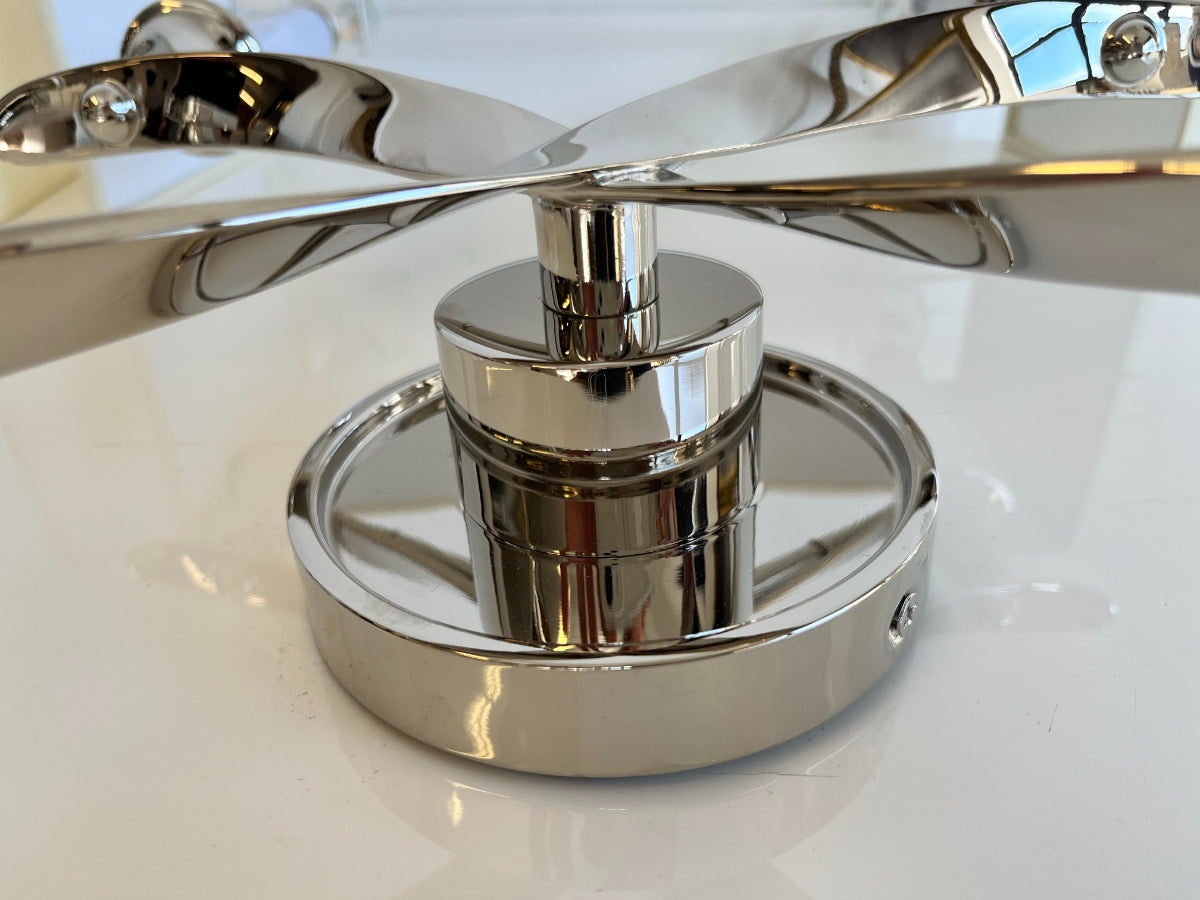 Chapman & Myers for Visual Comfort Cross Bouillotte Large Sconces in Polished Nickel, Pair