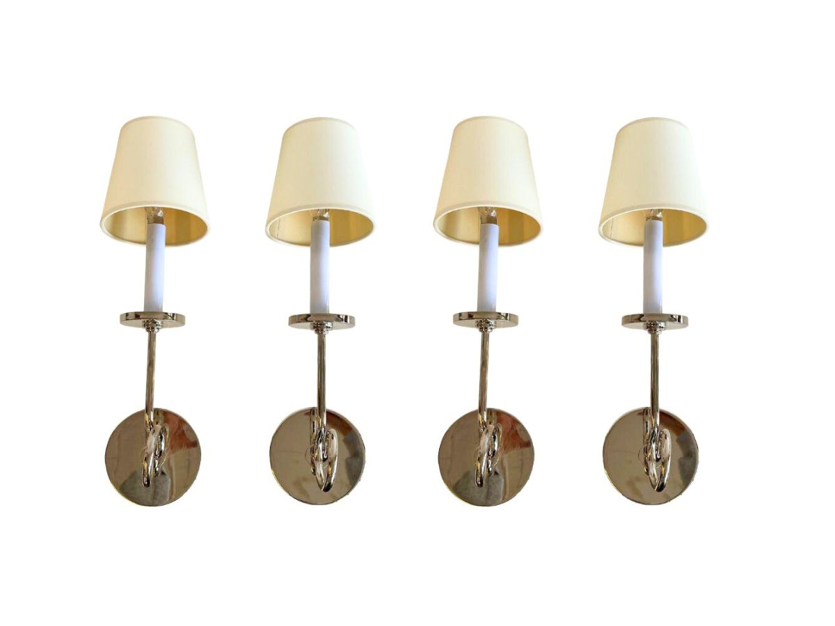 Chapman & Myers for Visual Comfort Symmetric Twist Single Sconces, Set of 4 (2 of 2 Sets)