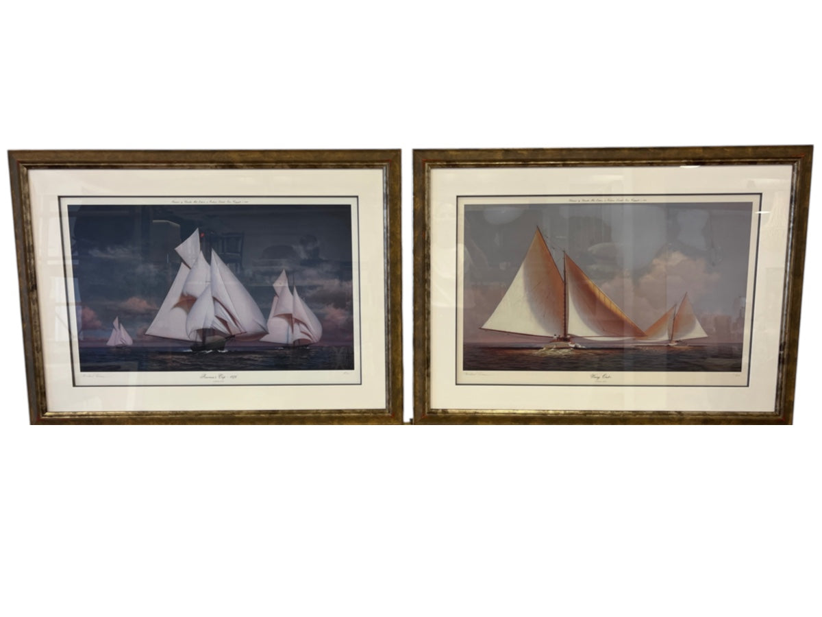 Michael Keane Pencil-Signed Limited Edition Lithographs, “America’s Cup 1876” & “Wung Out”