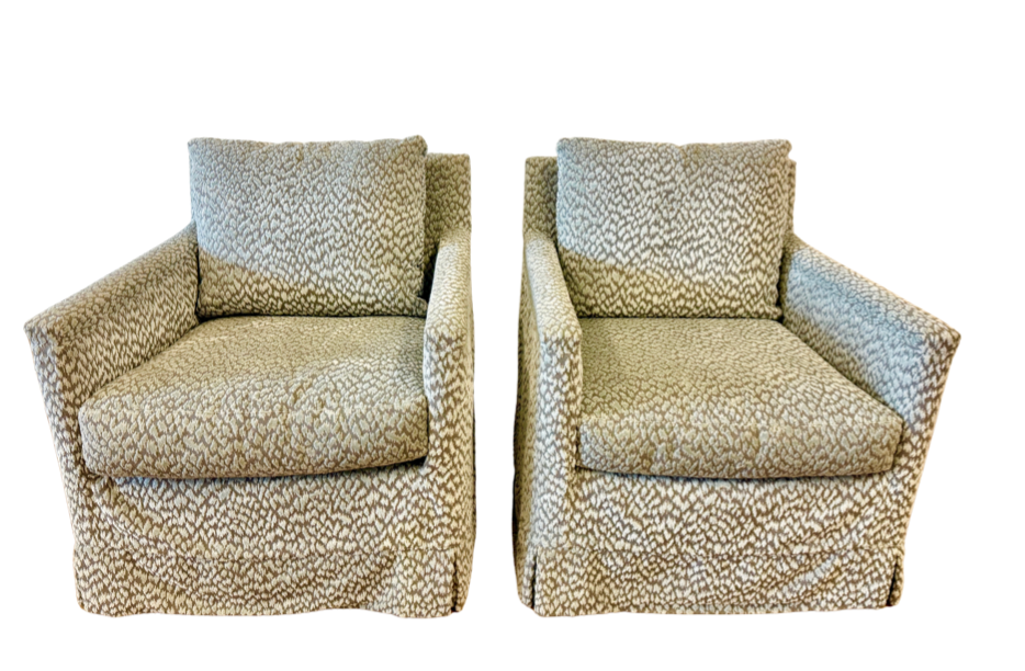 Lee Industries Swivel Chairs, Pair