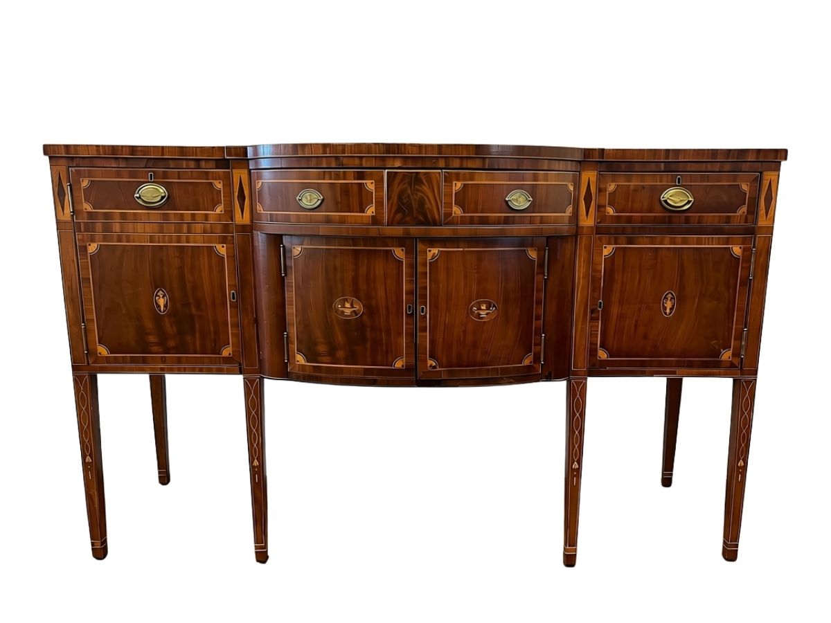 Antique Inlaid Mahogany Large Sideboard