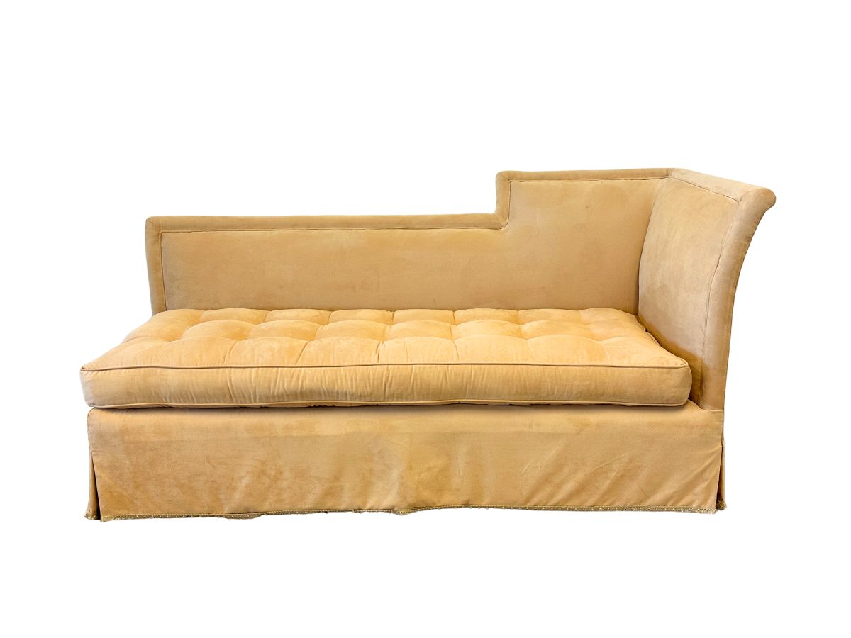 Tufted Suede Chaise Lounge