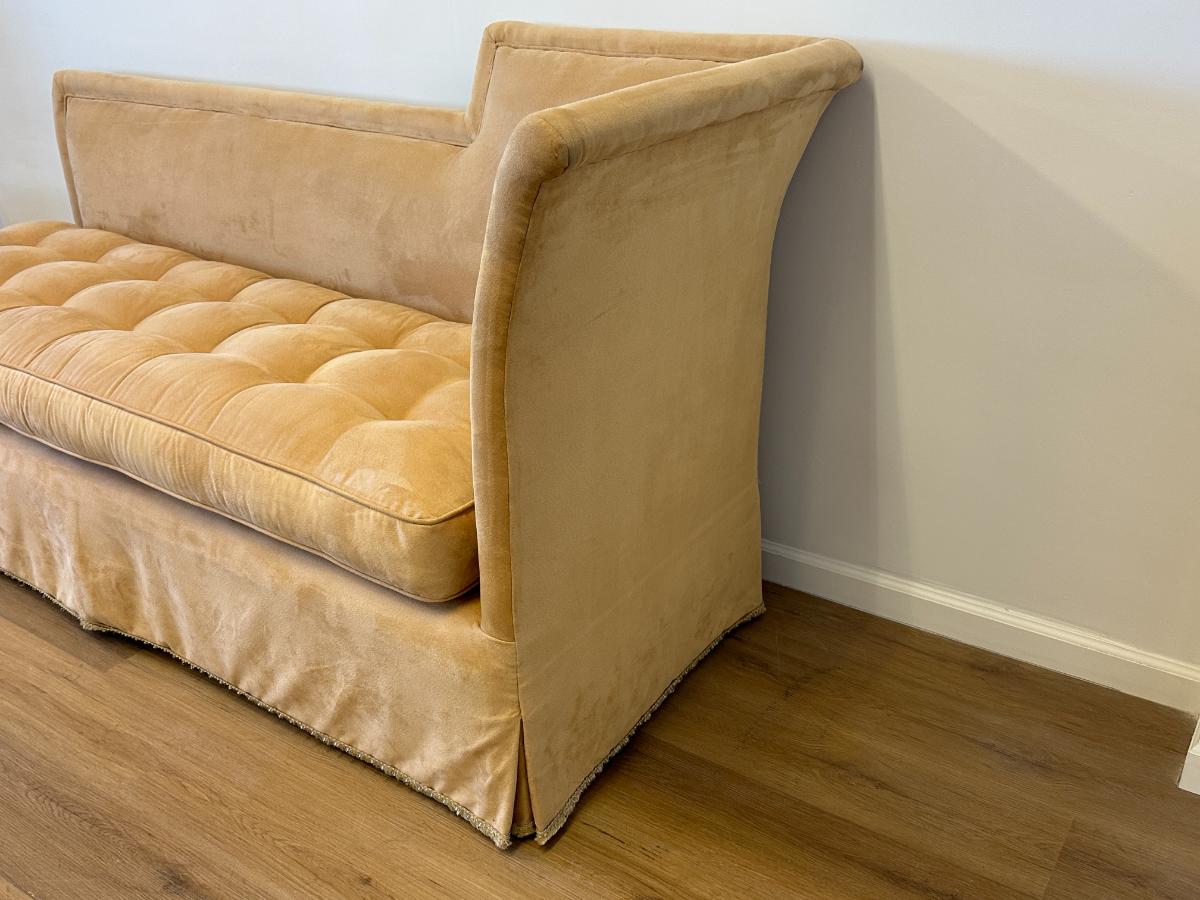 Tufted Suede Chaise Lounge