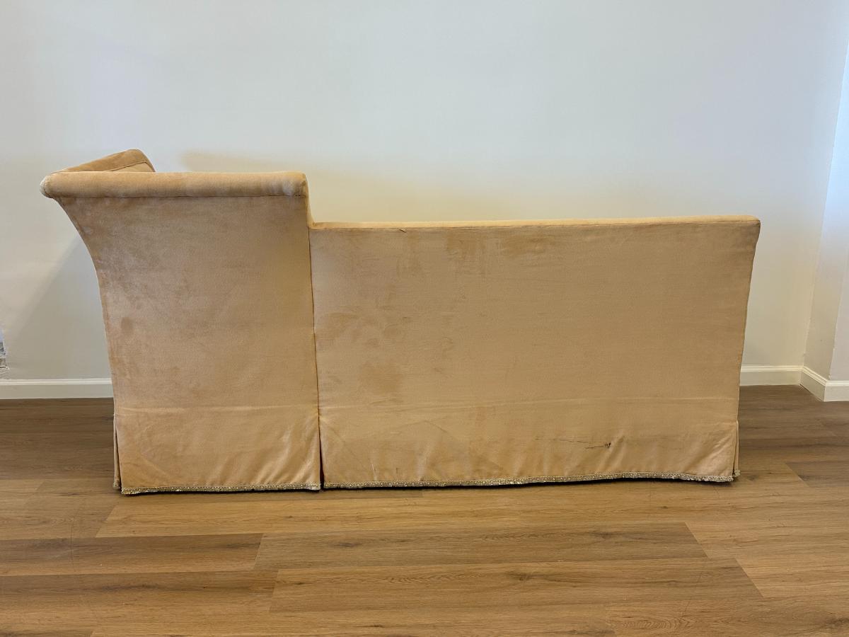 Tufted Suede Chaise Lounge