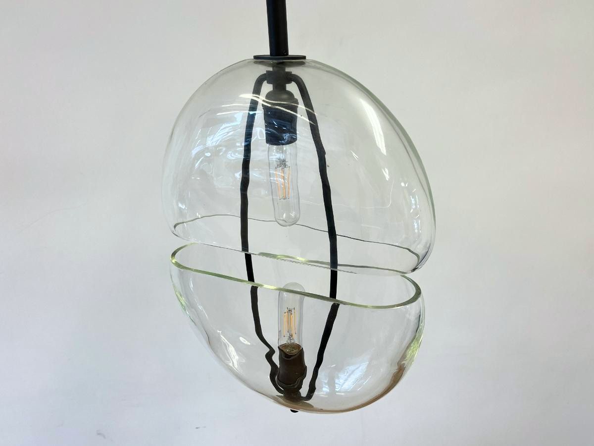 Alison Berger for Holly Hunt Glasswork Moon Pendants, Pair