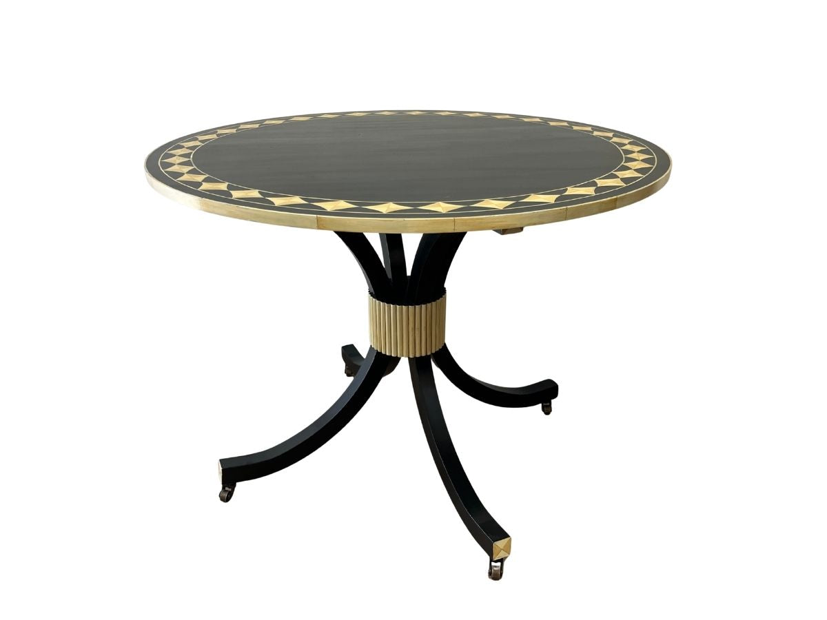 Hollywood Regency Style Painted Entry Table on Casters
