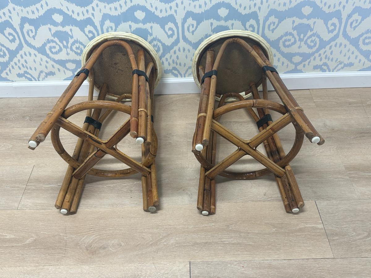 Vintage Italian Bistro Stools, Pair