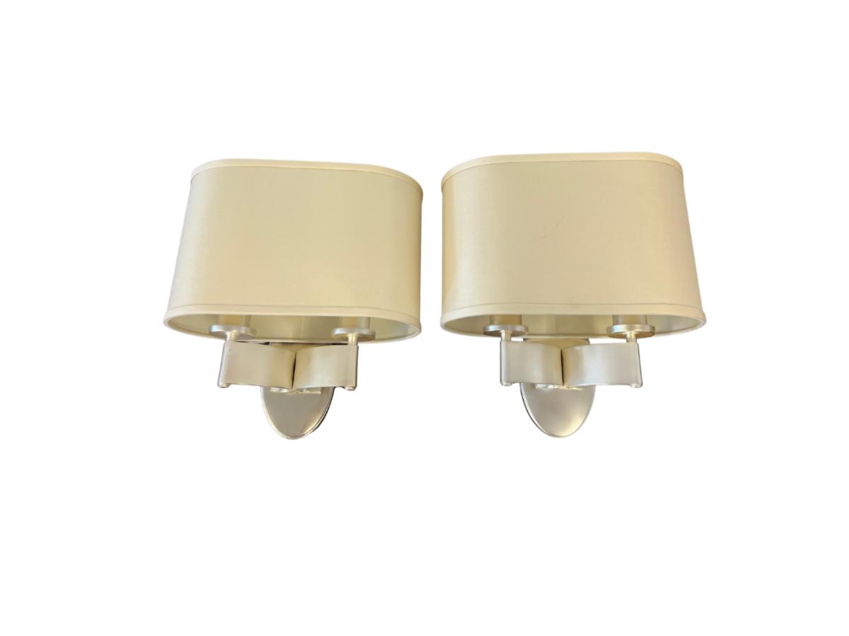 Visual Comfort Graceful Ribbon Double Sconce in Brushed Nickel, Pair (2 of 2)
