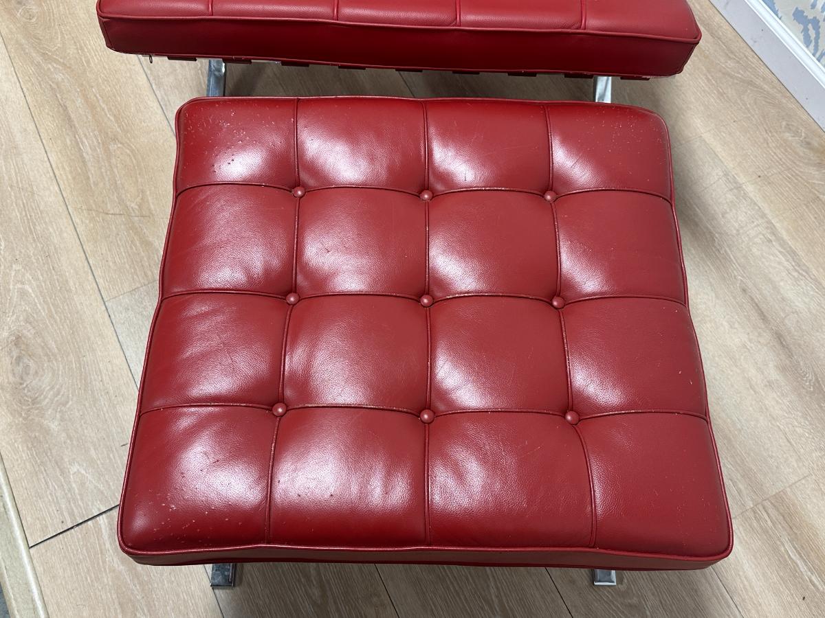 Knoll Barcelona Chair and Ottoman designed by Ludwig Mies van der Rohe
