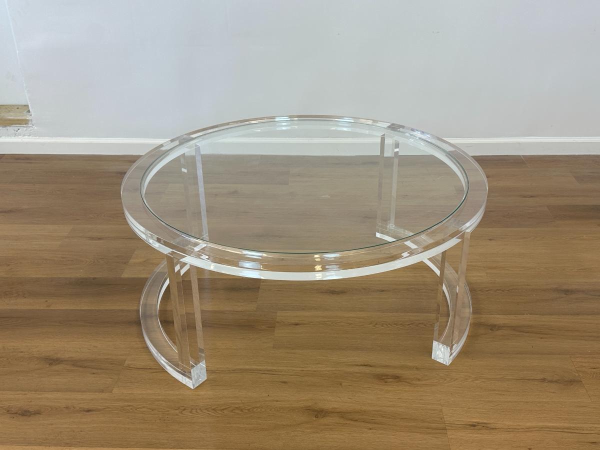 Interlude Home Ava Acrylic & Glass Round Coffee Table