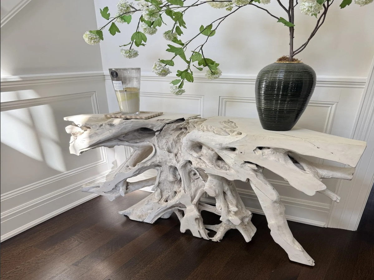Phillips Collection Teak Root Bleached Console Table