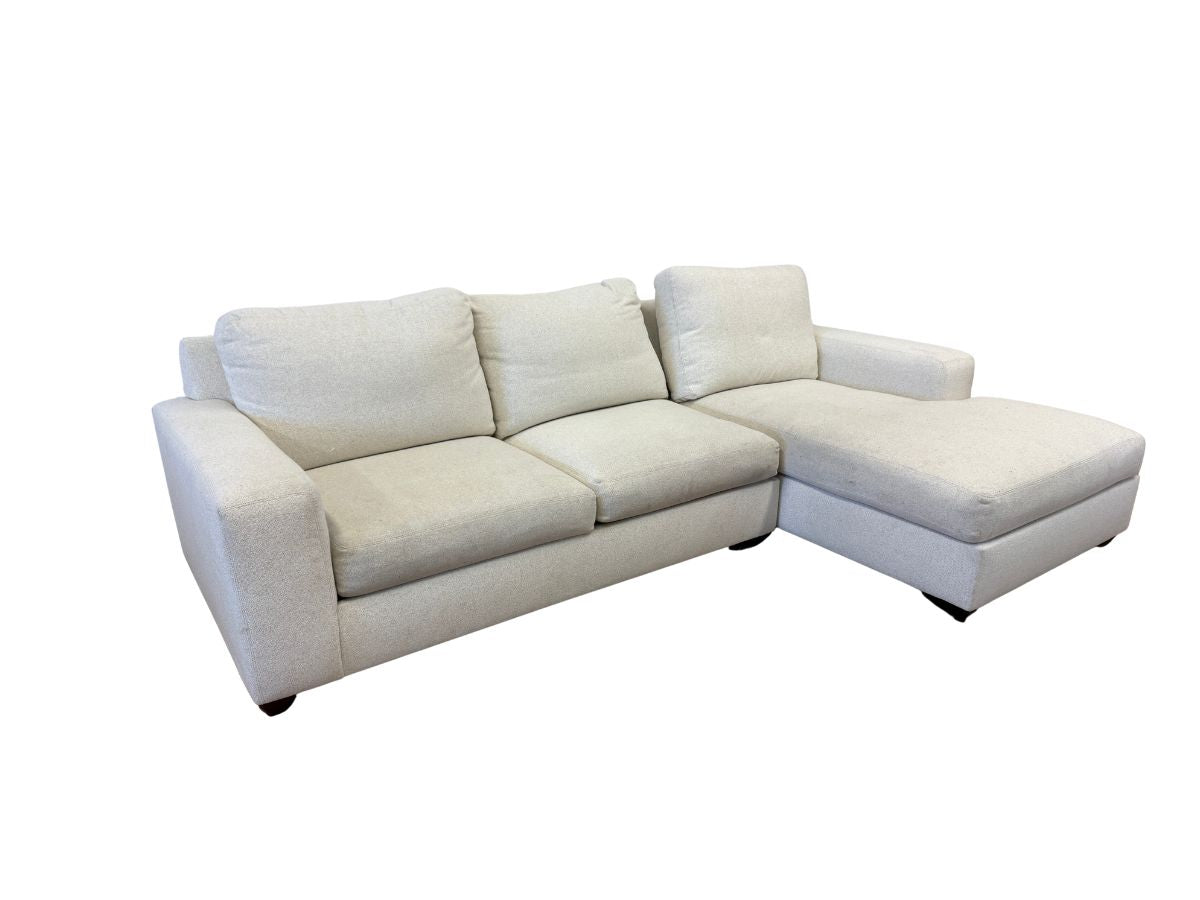 Luther Quintana Custom Sofa with Chaise Lounge, Sectional in Performance Boucle
