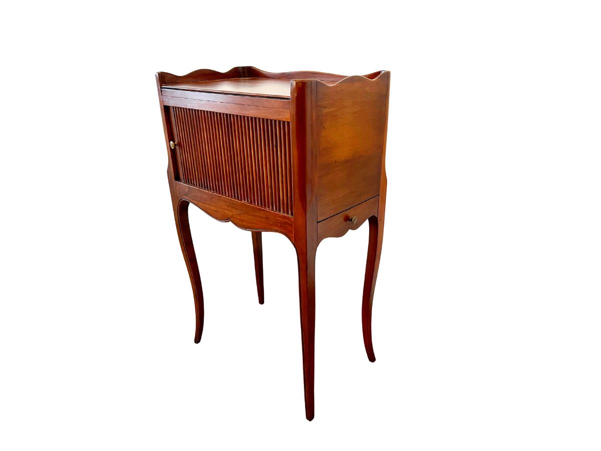 French Provincial Tambour Door Nightstand