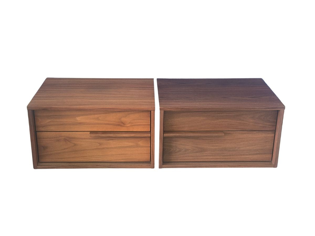 Modloft Jane Modern Walnut Nightstands, Pair